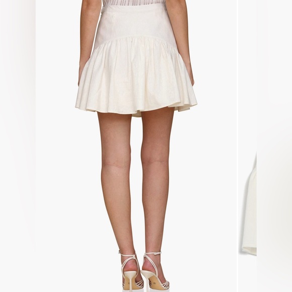Avec Les Filles Creamy white linen blend Mini Skirt in size 12. Nwt - Picture 2 of 6